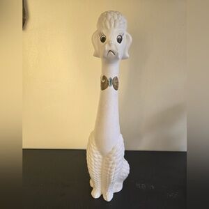 1950s Large NAPCOWARE Long Neck White Poodle Dog Figurine Japan 14"